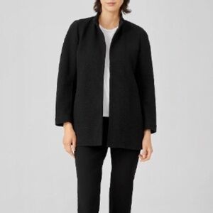 Eileen Fisher Crinkled Cotton Knit Jacket